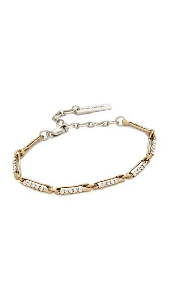 Marc Jacobs Strass Safety Pin Link Bracelet