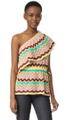 M Missoni One Shoulder Ruffle Top