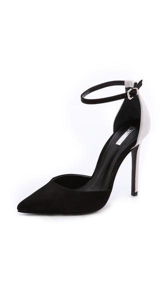 Schutz Irma Ankle Strap Pumps - Black Pearl