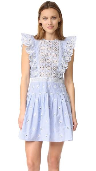 Sea Ruffled Eyelet Dress