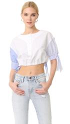 Alexander Wang Short Sleeve Cropped Shirt