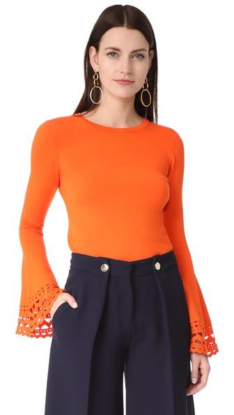 Milly Cutout Flare Sleeve Pullover
