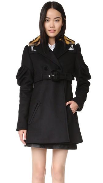 Kenzo Ruffle Sleeve Trench Coat