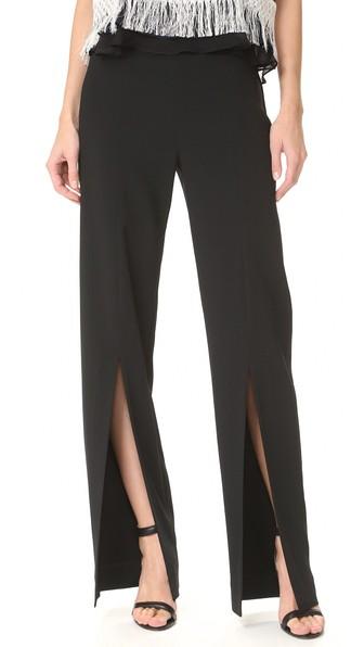 Jonathan Simkhai Cocktail Stretch Front Slit Pants