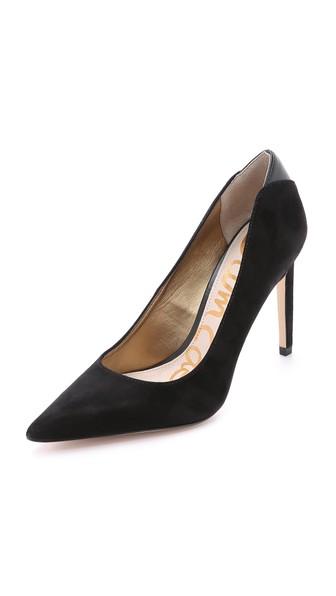 Sam Edelman Dea Suede Pumps - Black | LookMazing