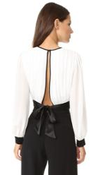 Alice Olivia Dakota Pleated Tie Waist Blouse