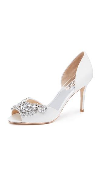 Badgley Mischka Candance Peep Toe Pumps - White