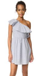J O A Stripe One Shoulder Dress
