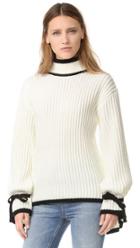 English Factory Knit Down Sweater With Tie Cuffs