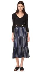 Derek Lam Belted V Neck Dress