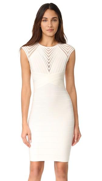 Herve Leger Deanna Cap Sleeve Dress