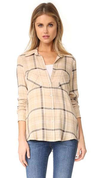 L Agence Denise Contrast Back Shirt