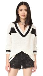 Kendall Kylie V Neck Rugby Sweater