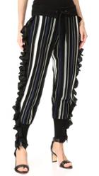 3 1 Phillip Lim Striped Ruffle Sport Pants With Zippers