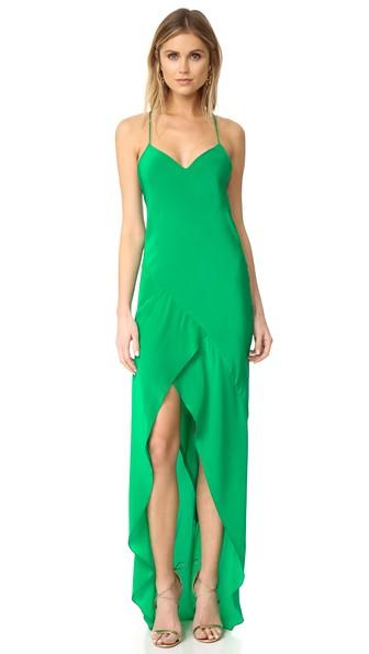 Michelle Mason Bias Ruffle Gown