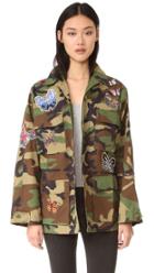 Jn By Jn Llovet Camo Jacket With Butterfly Appliques