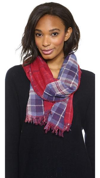 Madewell Greyhound Plaid Scarf - Red Sangria