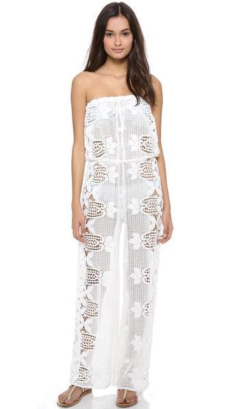Miguelina Piper Jumpsuit Cover Up - White