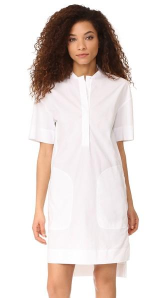 Dkny Short Sleeve Dress With Half Hidden Placket