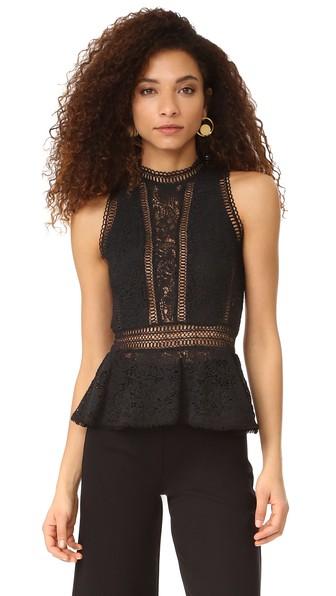 Rebecca Taylor Sleeveless Ariella Peplum Top