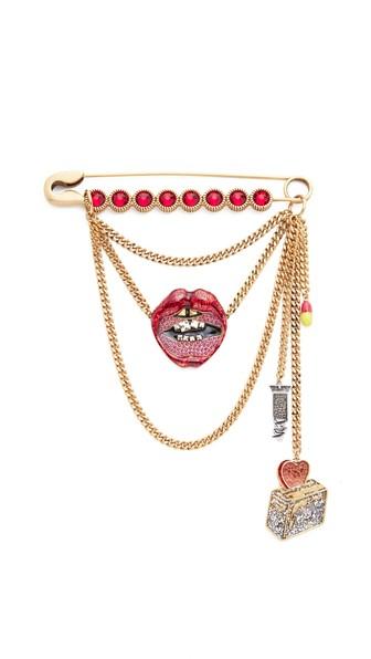 Marc Jacobs Lips In Lips Brooch