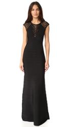 Herve Leger Maribel Cap Sleeve Gown