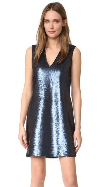Elizabeth And James Wesley Deep V Sleeveless Sequin Dress