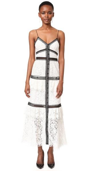 Self Portrait Lace Trim Maxi Dress