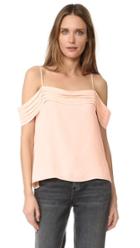 T By Alexander Wang Pleated Off Shoulder Silk Top