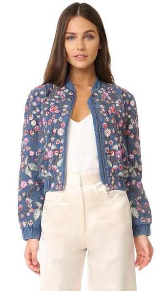 Needle Thread Wild Flower Denim Bomber