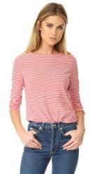 La Vie Rebecca Taylor Long Sleeve Striped Tee