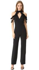 Jonathan Simkhai Lace Ruffle Cold Shoulder Jumpsuit