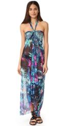Fuzzi Floral Print Halter Long Dress