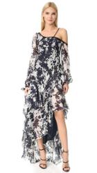 Jonathan Simkhai Silk Tie Dye One Shoulder Gown