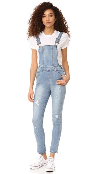 Minkpink Back Street Skinny Overalls