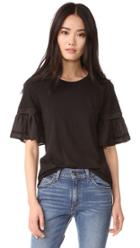 Clu Mix Media Top With Embroidery
