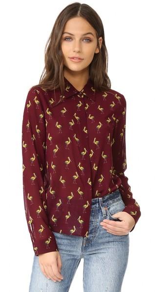 Alice Olivia Willa Placket Top