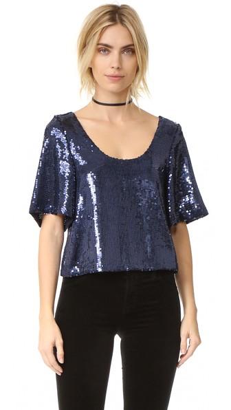 Free People Night Fever Sequin Tee