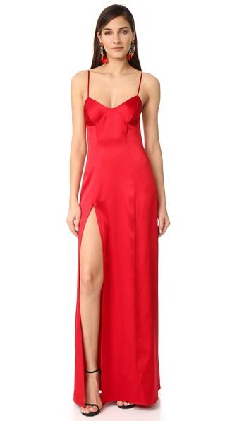 Michelle Mason Bustier Gown With Slit