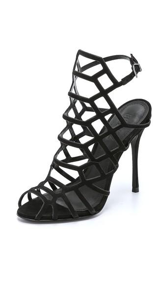 Schutz Juliana Caged Sandals - Black