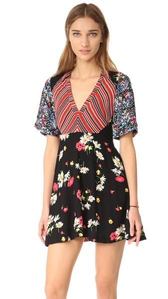 Free People Mix It Up Printed Mini Dress