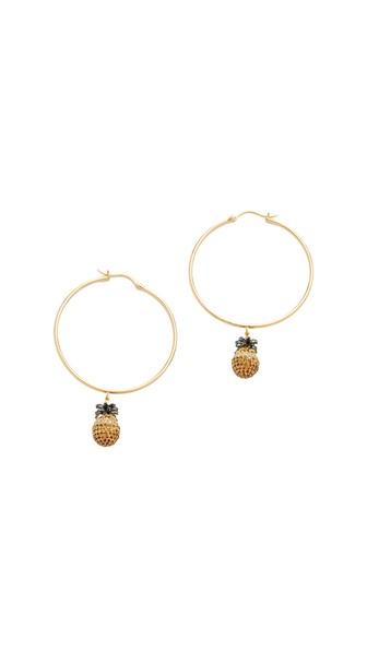 Noir Jewelry Pineapple Hoop Earrings