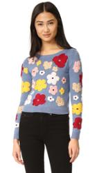 Alice Olivia Lucca Graphic Floral Sweater