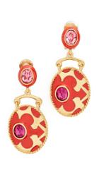 Oscar De La Renta Crystal Clip On Earrings