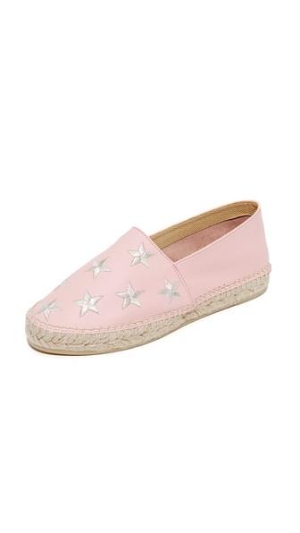 One By South Parade Footwear Star Embroidered Leather Espadrilles