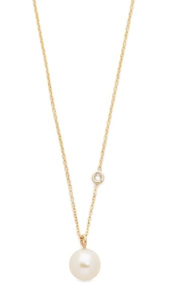 Zoe Chicco Freshwater Cultured Pearl Necklace With Floating Diamond