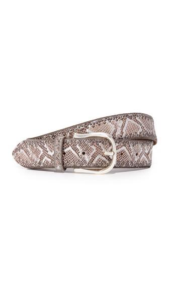 B Belt Border Stud Metallic Python Print Belt