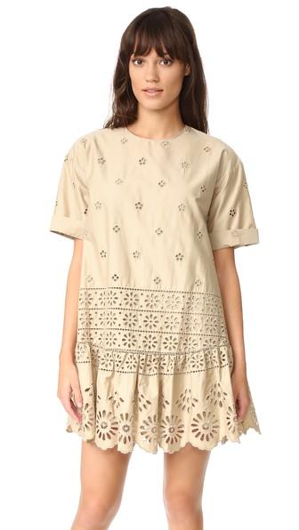 Sea Exploded Eyelet Dress