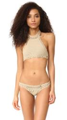She Made Me Jannah Halter Crochet Bikini Top