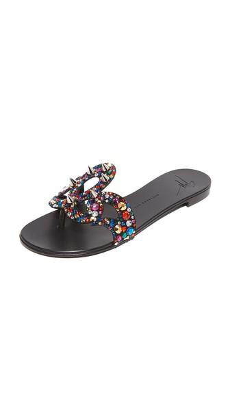 Giuseppe Zanotti Flat Jeweled Sandals